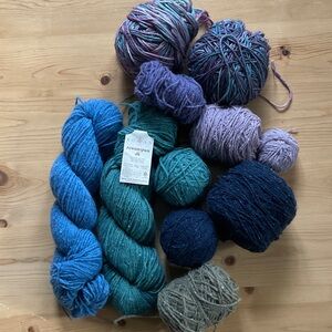Rowan Yarn Bundle in Blue and Purple and teal green Tones